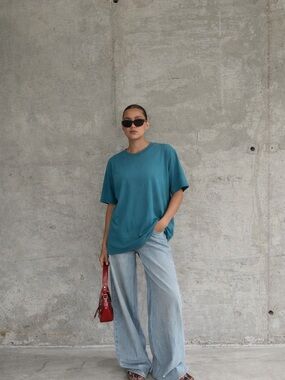 LULULEMON ALL YOURS T SHIRT CAPTURE BLUE SIZE XL